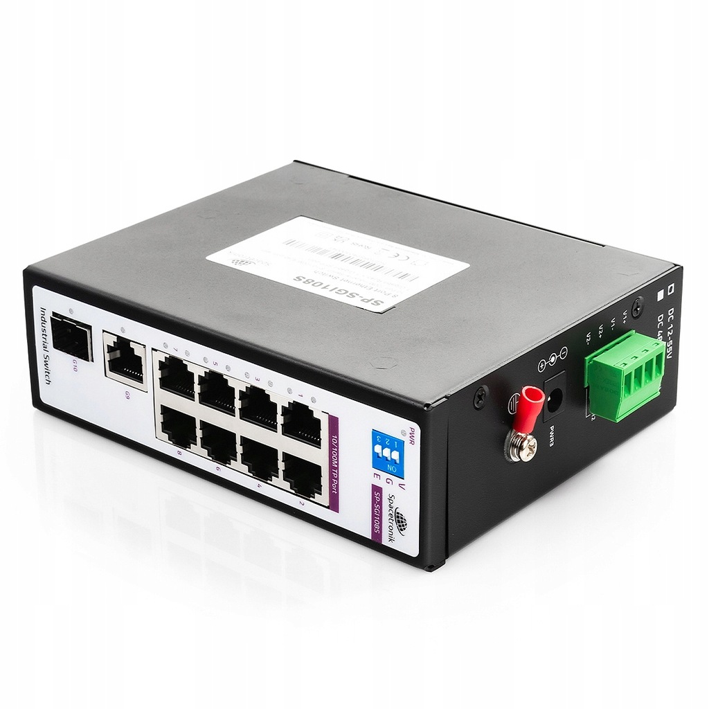 SWITCH 8x port RJ 100Mbps + 1x port SFP + 1x Uplink SP-SGI108S Przemysłowy