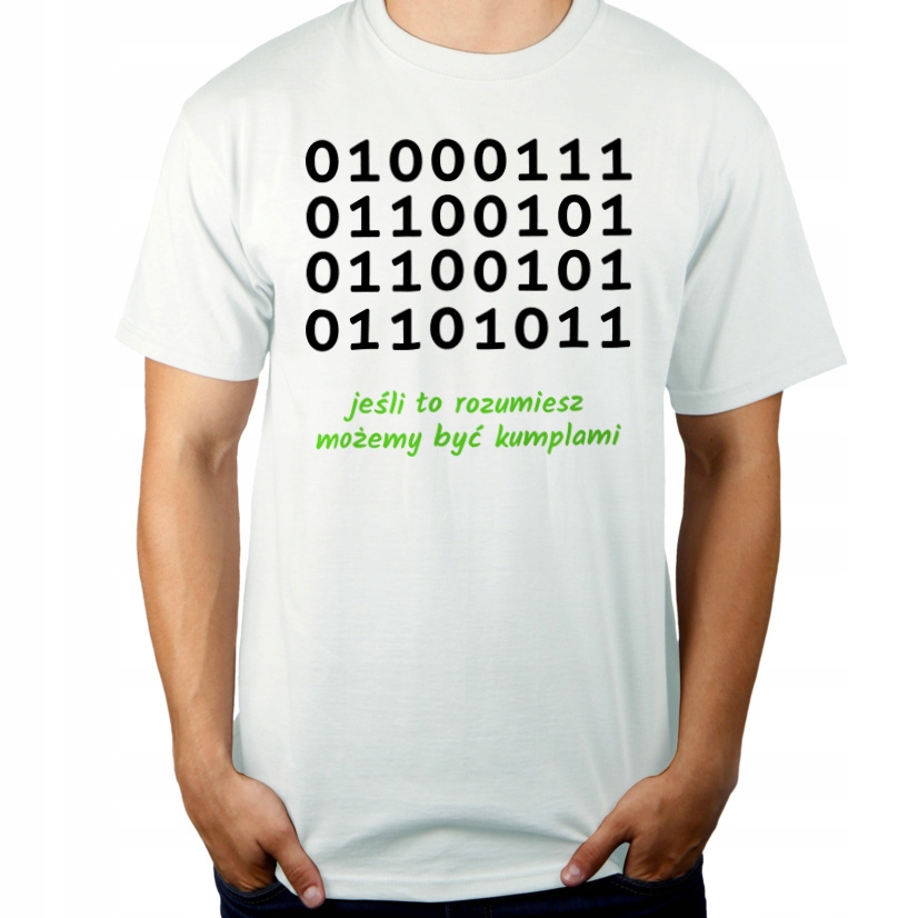 Programista kumple kod binarny Koszulka Biała - 13807424935 - oficjalne ...