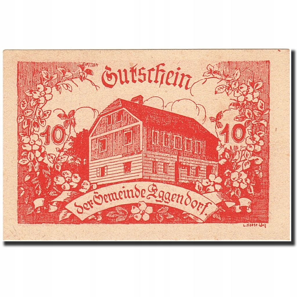 Banknot, Austria, Eggendorf, 10 Heller, chalet, 19