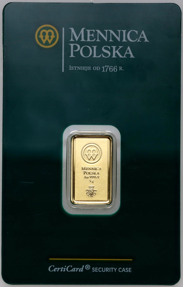 Mennica Polska sztabka złota 5 g