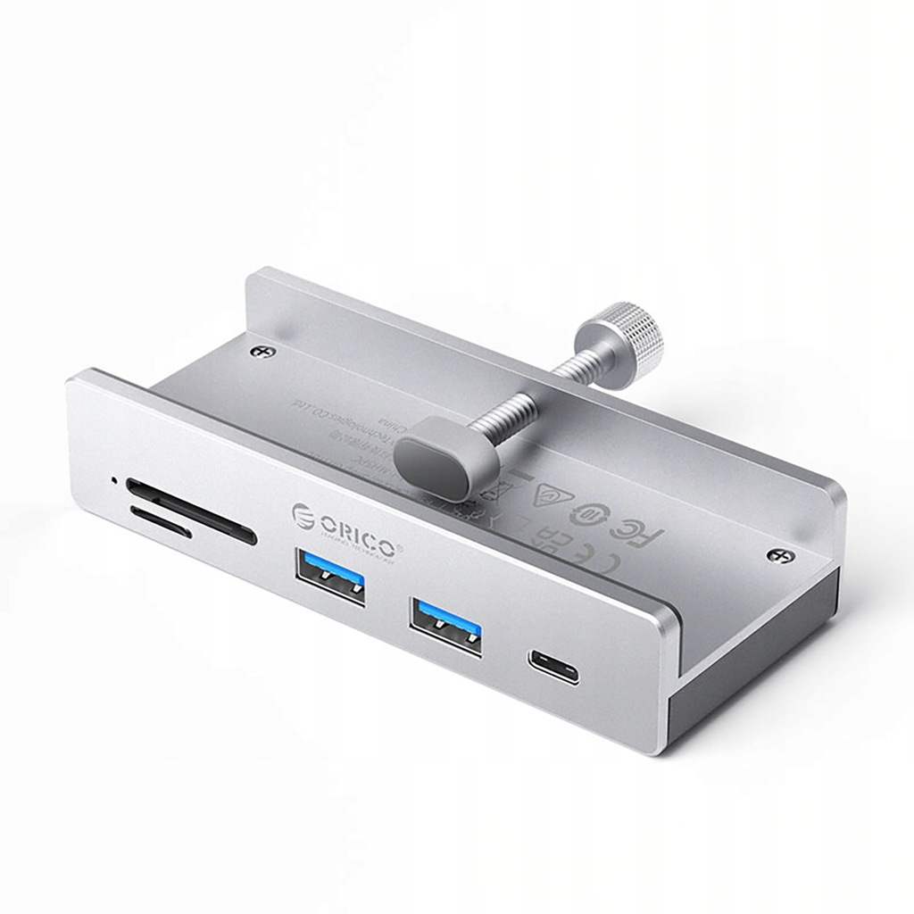 Hub MH5PC montowany na zacisk USB-C / USB-A USB-C SD TF - srebrny
