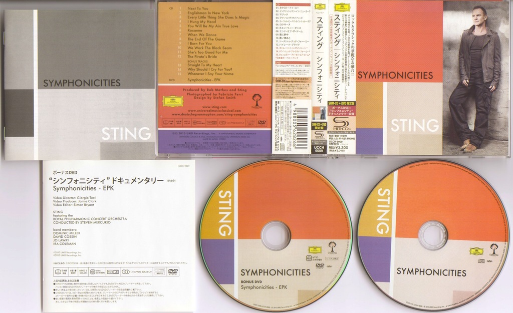 Sting Symphonicities Japan Obi CD+DVD UCCH-9009