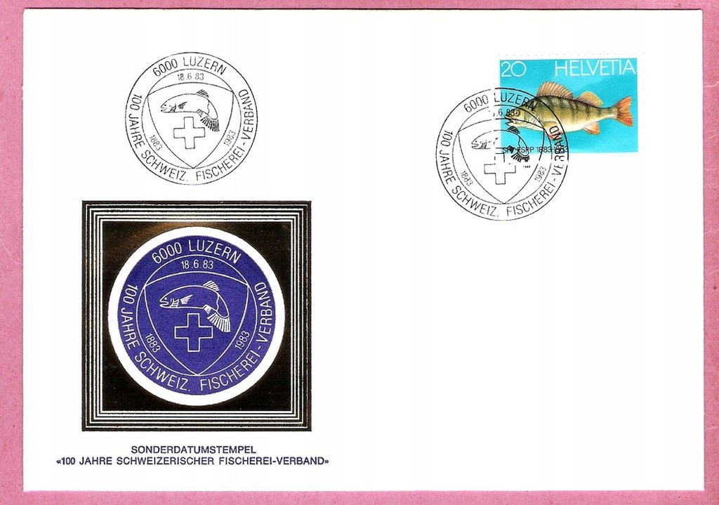 Szwajcaria 1983 st.Luzern,sport,ryby, Zw.Wędkarski