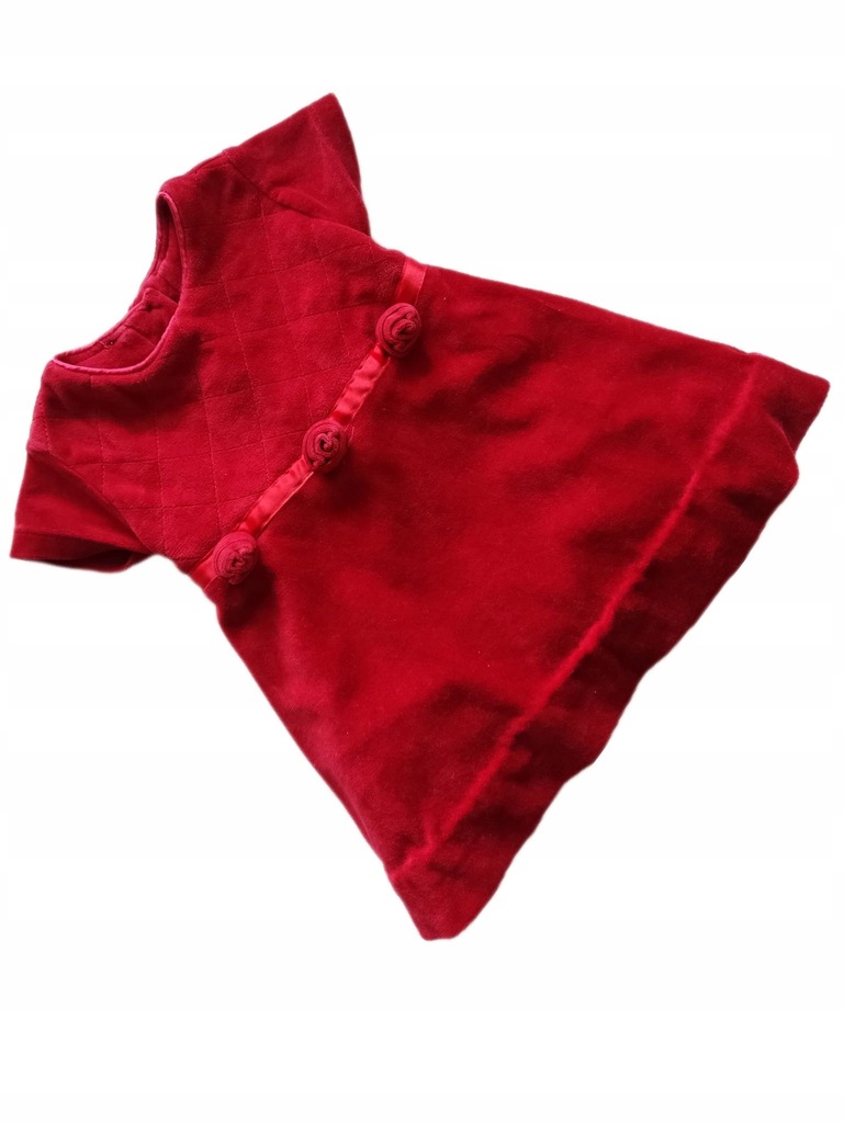 n752*MARKS&SPENCER*Aksamit red sukienka 80-86