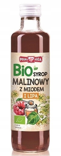 SYROP MALINOWY Z MIODEM I LIPĄ BIO 250 ml - POLSKA