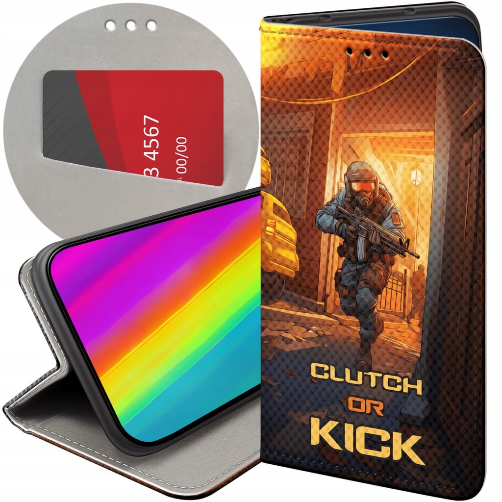 ETUI Z KLAPKĄ DO SAMSUNG GALAXY S24 PLUS WZORY CS GO COUNTER-STRIKE FUTERAŁ