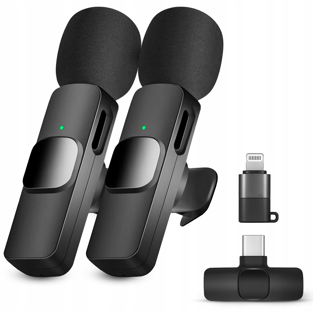 2x MIKROFON BEZPRZEWODOWY KRAWATOWY DO IPHONE ANDROID TELEFONU USB-C
