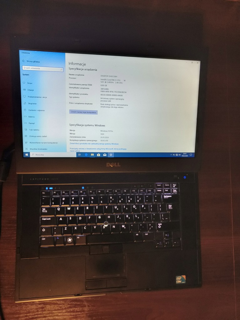 Laptop Dell Latitude E6510 15,6 " Intel Core i5 8 GB / 250 GB srebrny