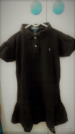 POLO Ralph Lauren-czarna sukienka z logo/ 8 T-128
