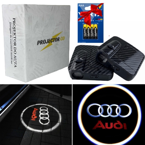 AUDI 2X LED LOGO PROJEKTOR A1 A2 A3 A4 A5 A6 A7 A8 Q2 Q3 Q4 Q5 + GRATIS