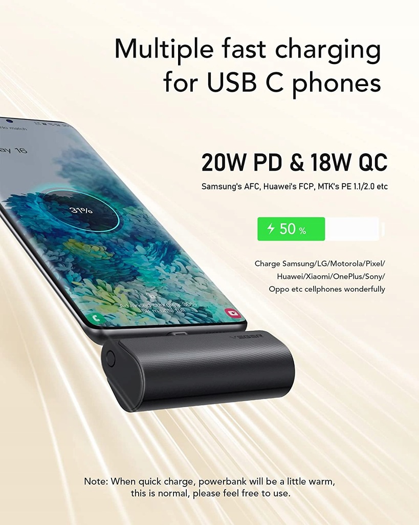 VEGER V0556 Powerbank 5000mAh USB-C 20W LED mini