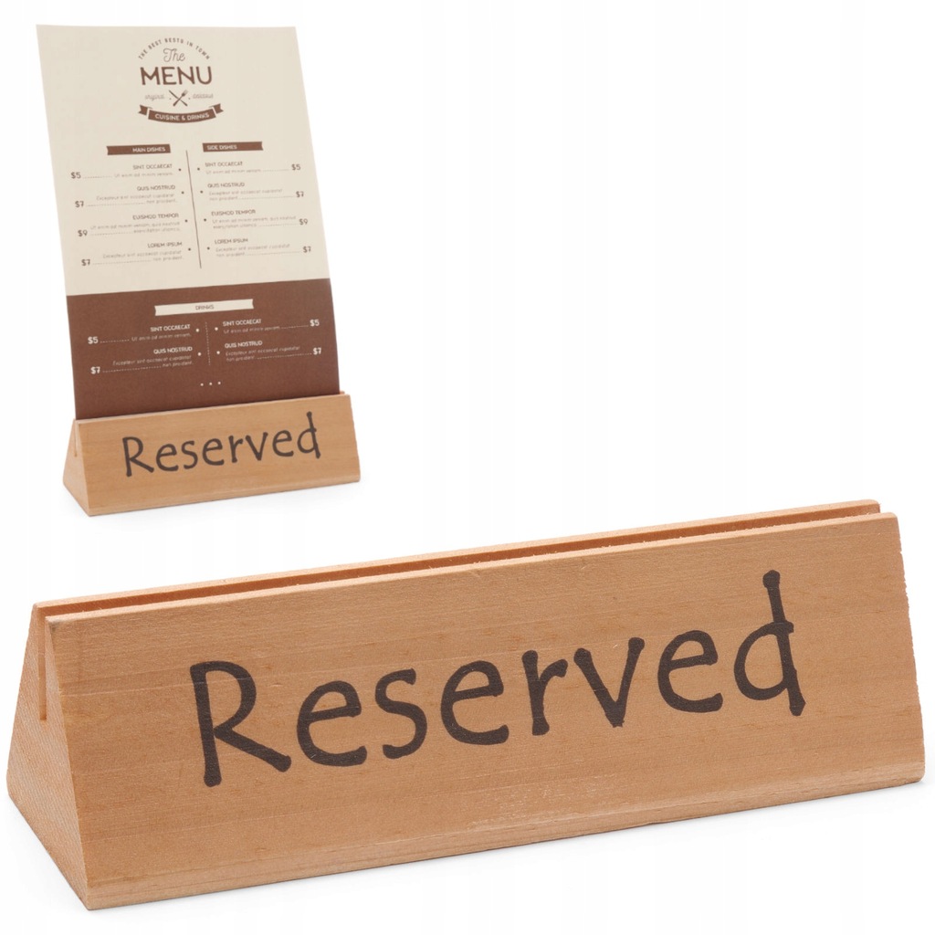 Tabliczka informacyjna RESERVED REZERWACJA drewniana - Hendi 664308