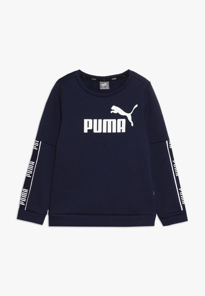 CJH213 PUMA BLUZA GRANATOWA CHŁOPIĘCA LOGO 164