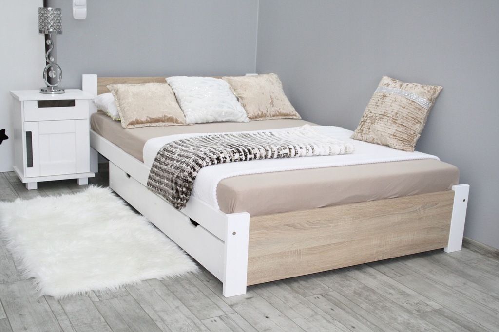 Купить 3Д кровать 120х200 белая + массивный каркас дуб Сонома: отзывы, фото, характеристики в интерне-магазине Aredi.ru