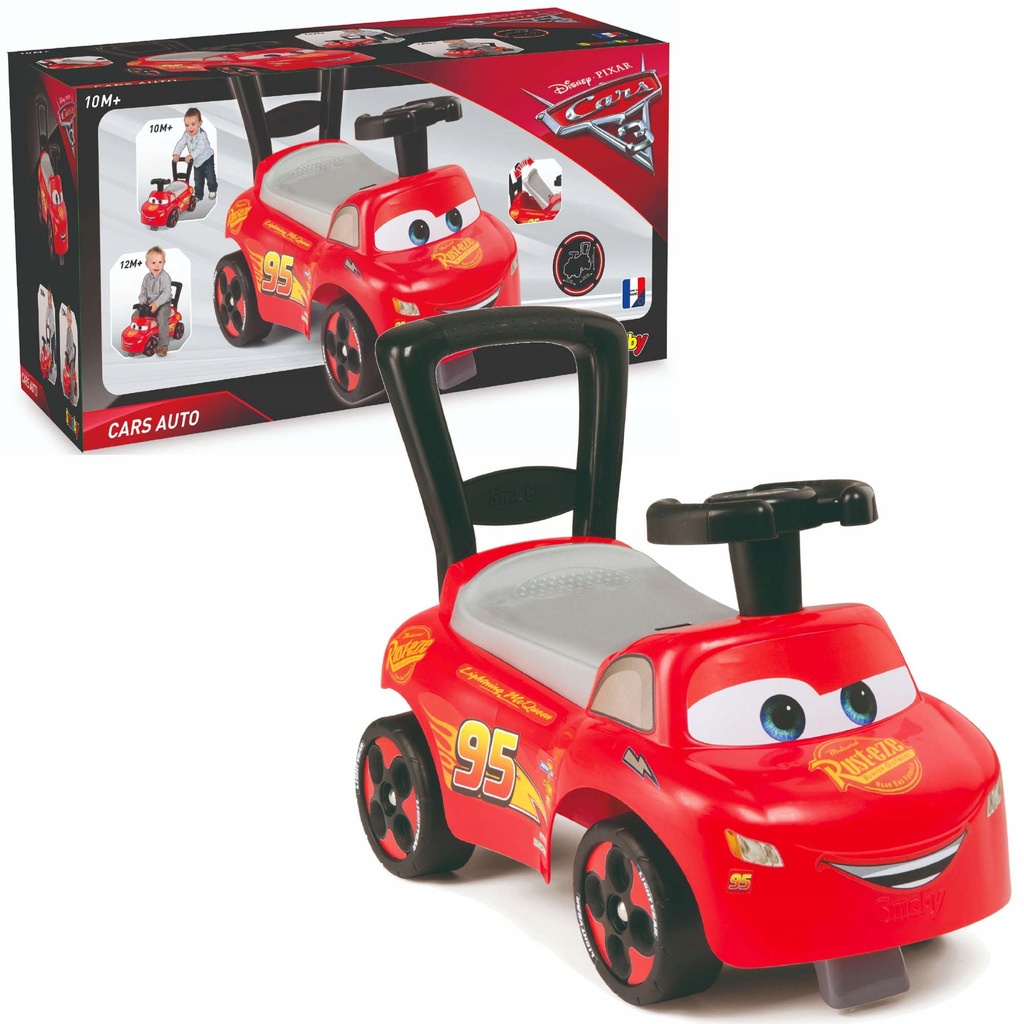 JEŹDZIK AUTO ODPYCHACZ AUTA 3 ZYGZAK MCQUEEN SMOBY