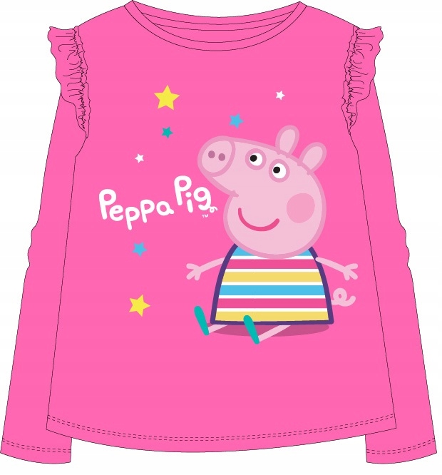 KOSZULKA TSHIRT BLUZA ŚWINKA PEPPA DŁUGI RĘKAW 98