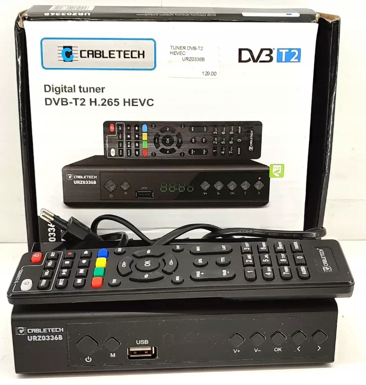 DEKODER DVBT 2 CABLETECH KOMPLET
