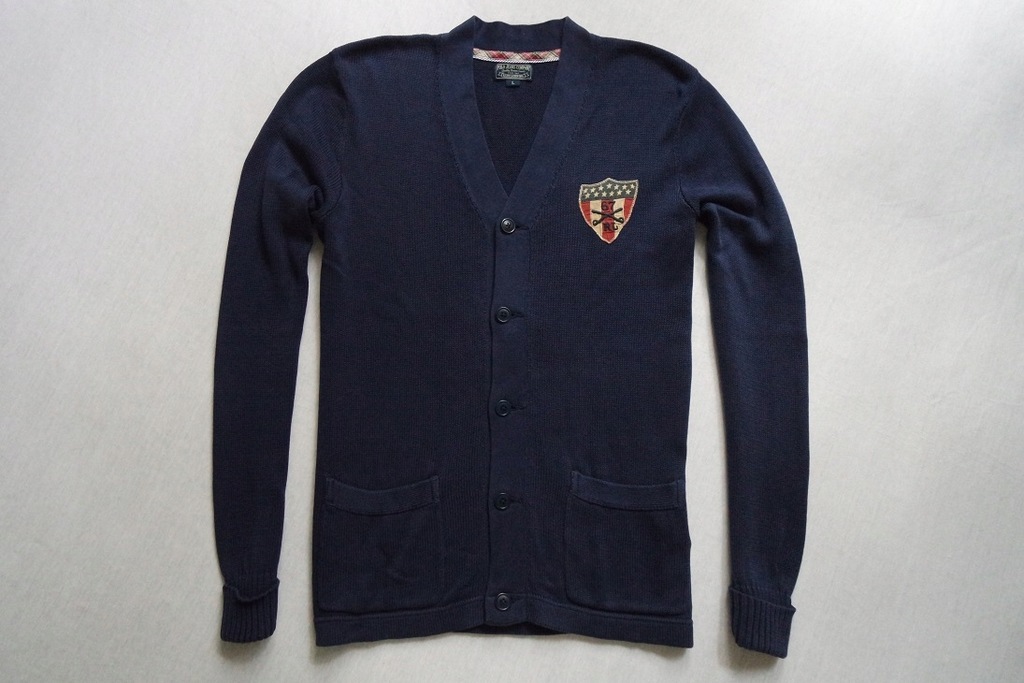 RALPH LAUREN sweter sweterek granatowy logowany__L