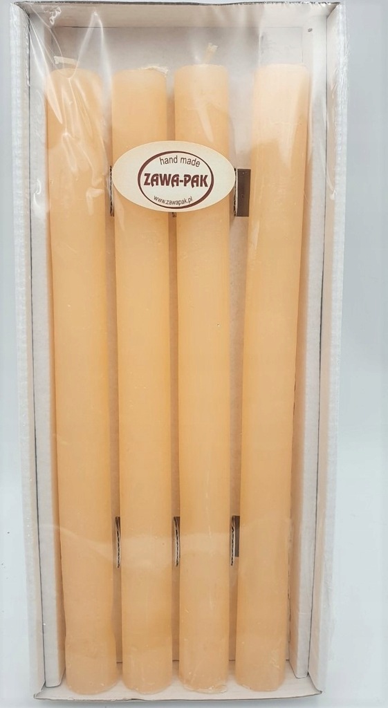 Rustykalne Kremowe Świeczki Stołowe 250/22 mm, 8 sztuk - Elegancja Wnętrz