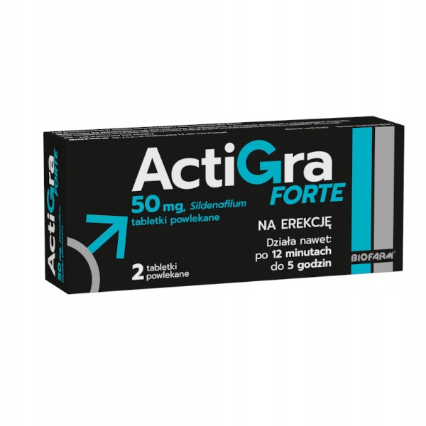 Actigra Forte 50 mg, 2 tabl. Potencja Erekcja