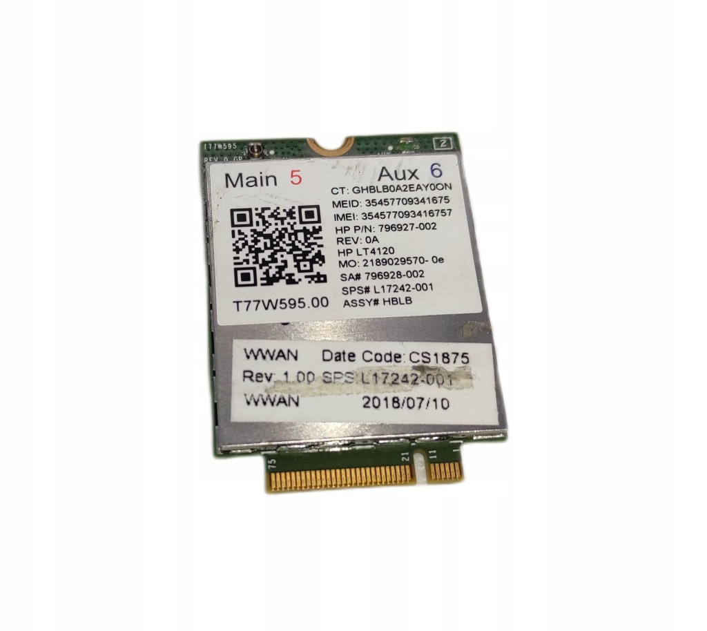Modem LTE Foxconn T77W595 do HP X360 1030 G2 testowany