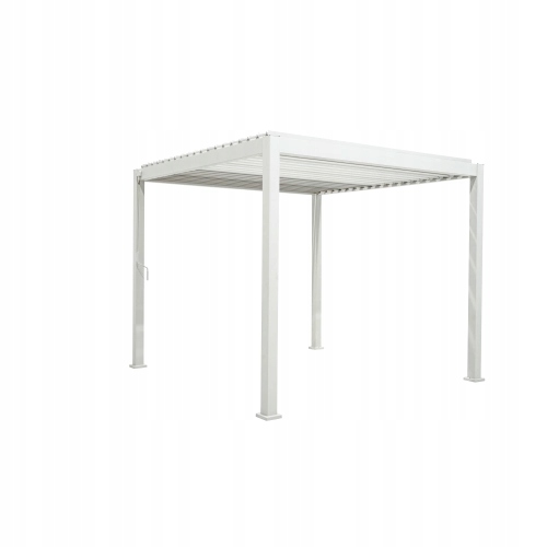 Pergola ogrodowa, tarasowa, metalowa, pawilon MIRADOR, biała 3 x 3m