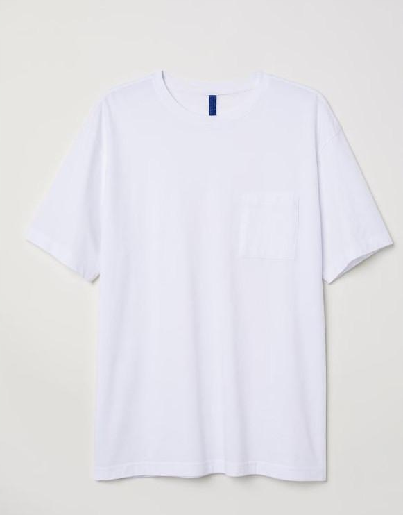 30W016 H&M__MJ9 LUŹNY T-SHIRT KIESZONKA__M