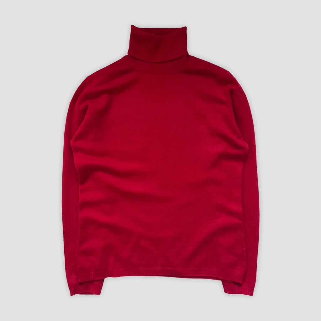 PETER HAHN Czerwony sweter golf 100% kaszmir 38/40