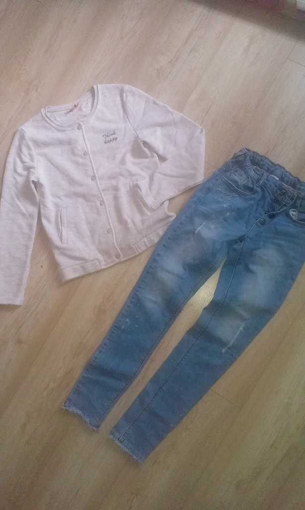 Spodnie jeans + bluza Tape o'loeil 164 12 lat +