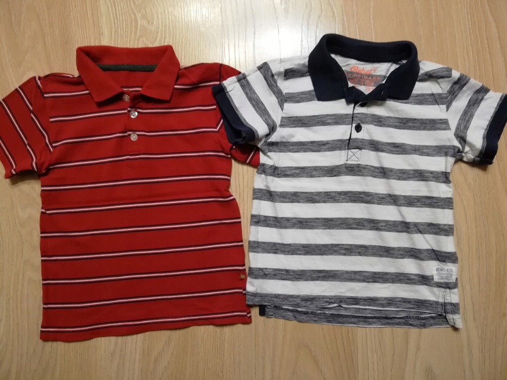 Zestaw 2 x t-shirt bluzka polo 110/116 stan bdb