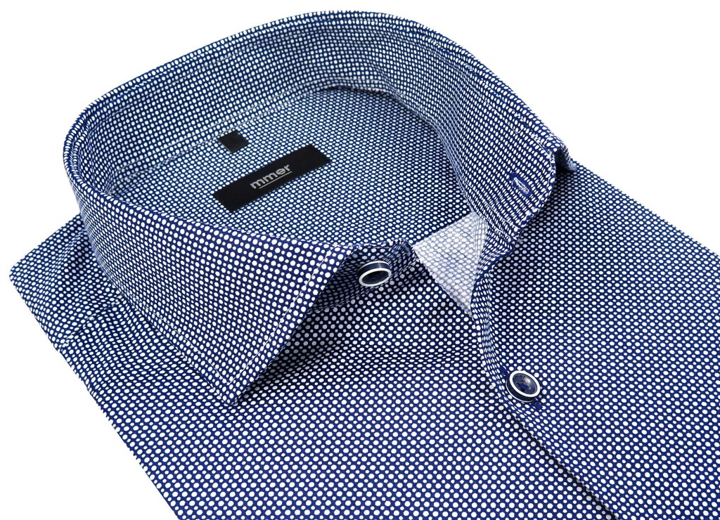 Granatowa koszula męska kropki 532 176-182 39-SLIM