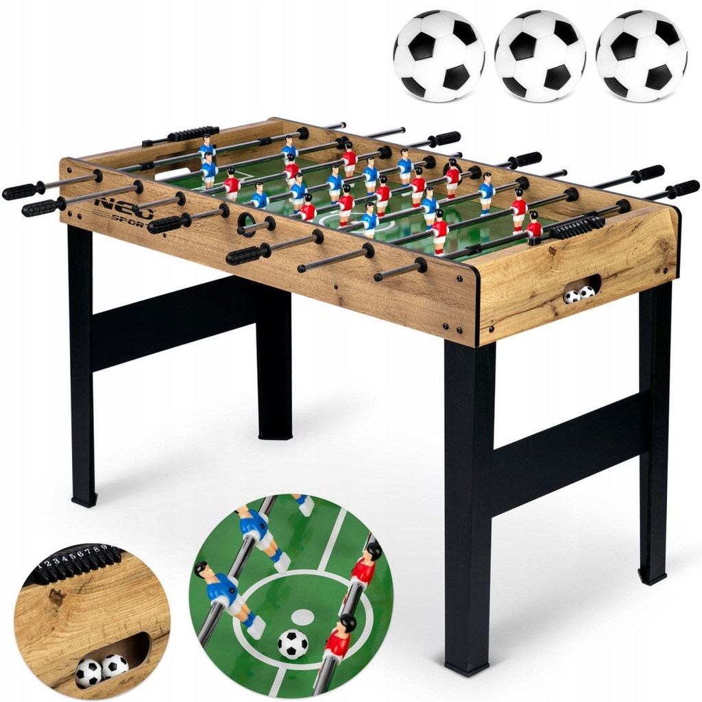 Drewniany Stół do gry w piłkarzyki 118x61x79cm