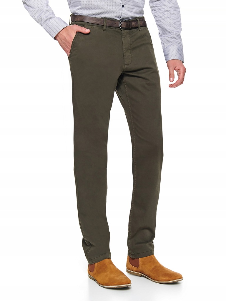 TOP SECRET SPODNIE MĘSKIE CHINO KHAKI 31