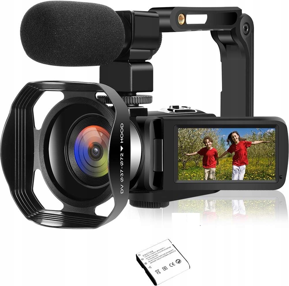 Kamera wideo 4K 48.0 MP18X z mikrofonem zewnętrznym stabilizatorem Lincom