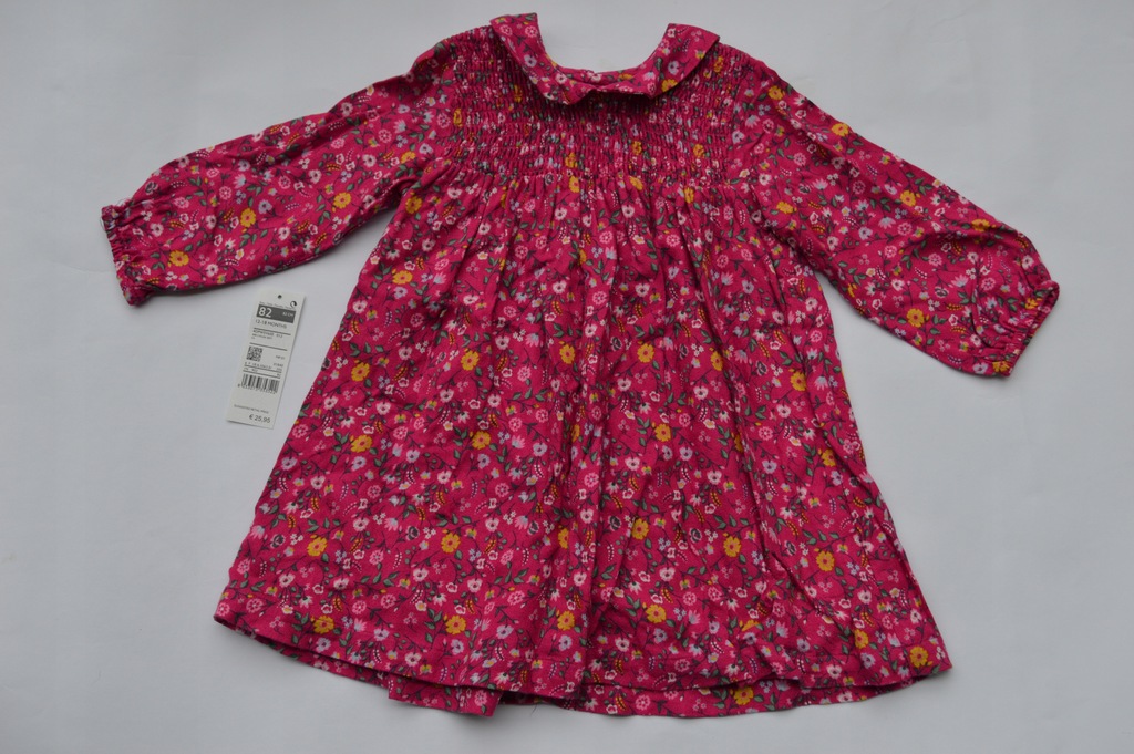 Sukienka BENETTON drobne kwiaty 12-18 m. wiskoza