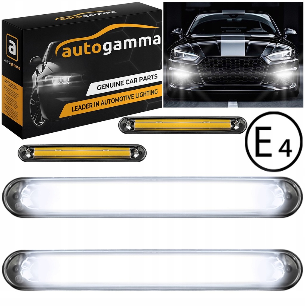 LED DRL daytime running lights E4 approval Strong 6000k set of 2 pcs.