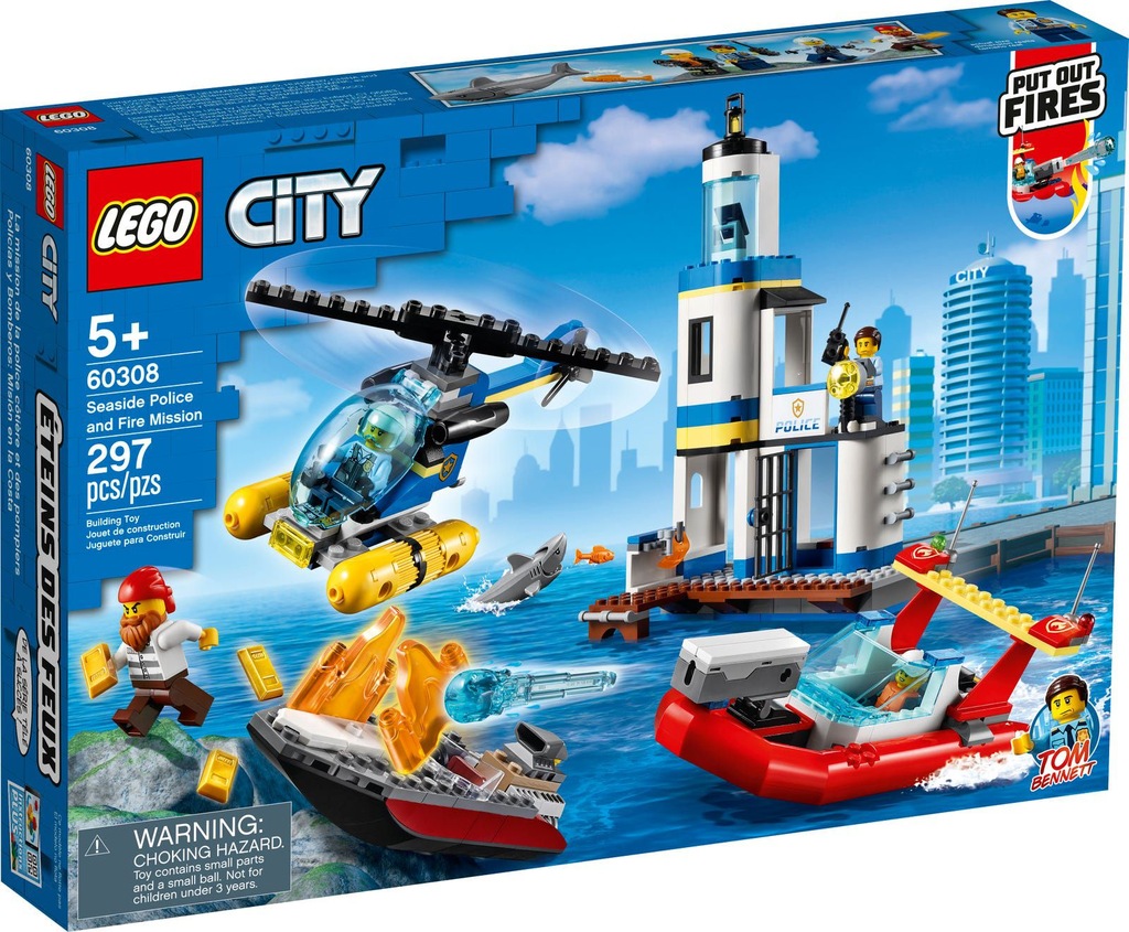 LEGO City 60308 Akcja nadmorskiej policji strażak