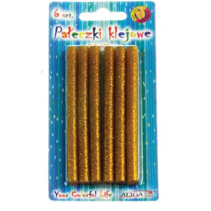 Klej termotopliwy złoty 7 x 100 mm op. 6 szt. JB07-ZŁ, Aliga