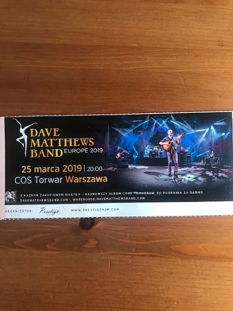 DAVE MATTHEWS BAND bilet 25.03.19 TORWAR Warszawa