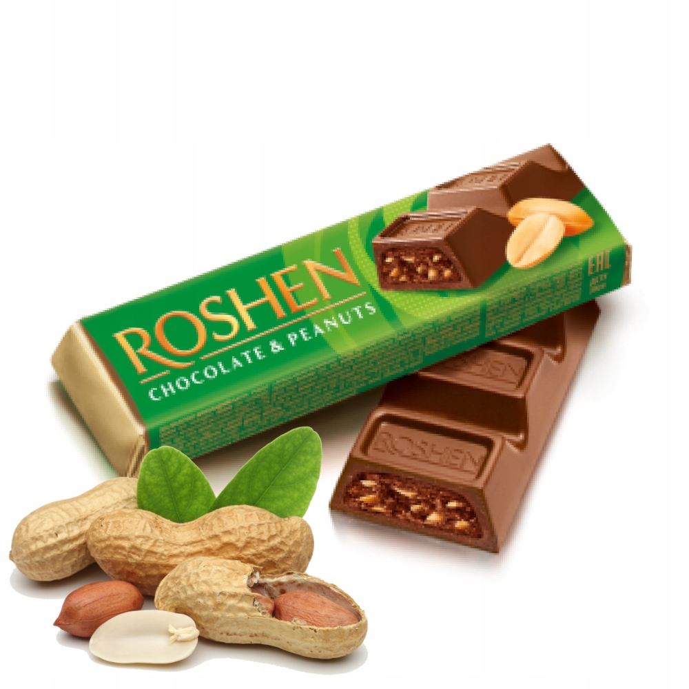 Roshen: baton chocolate & peanuts 38G