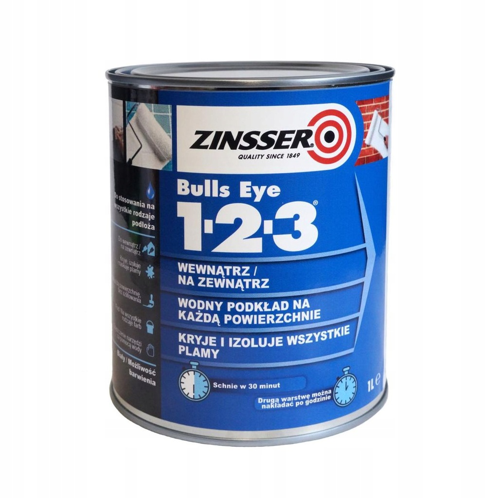 ZINSSER Podkład grunt na każdą powierzchnię BULLS EYE 123 1 l Uniwersalny