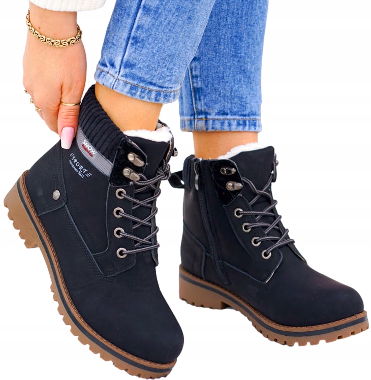 Buty Zimowe Trapery Ocieplane Botki Śniegowce Mainstream 39