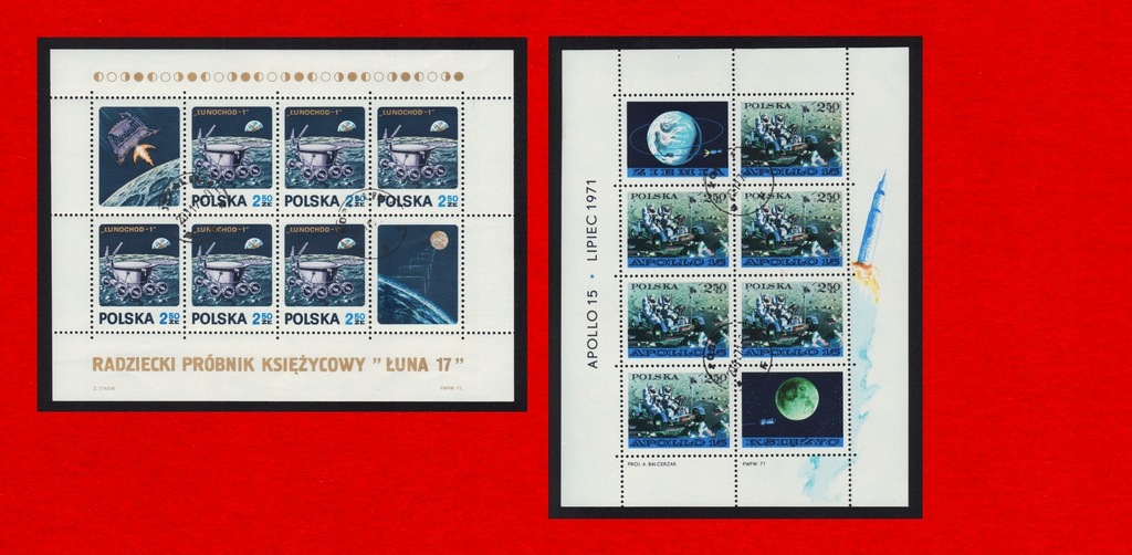 arkusz 1975-1976 6zn kas 1971 Badanie Kosmosu 20zł