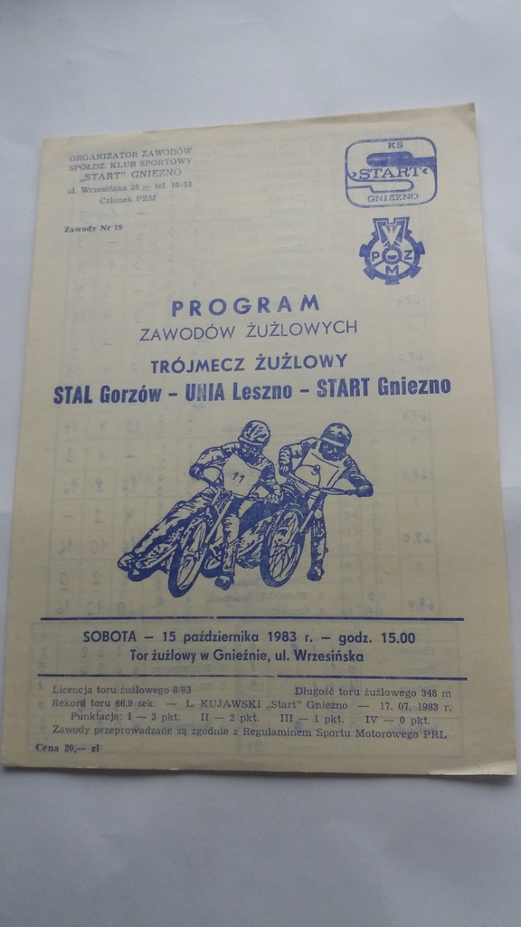 1983 START GNIEZNO-UNIA L-STAL G (TOWARZYSKI)