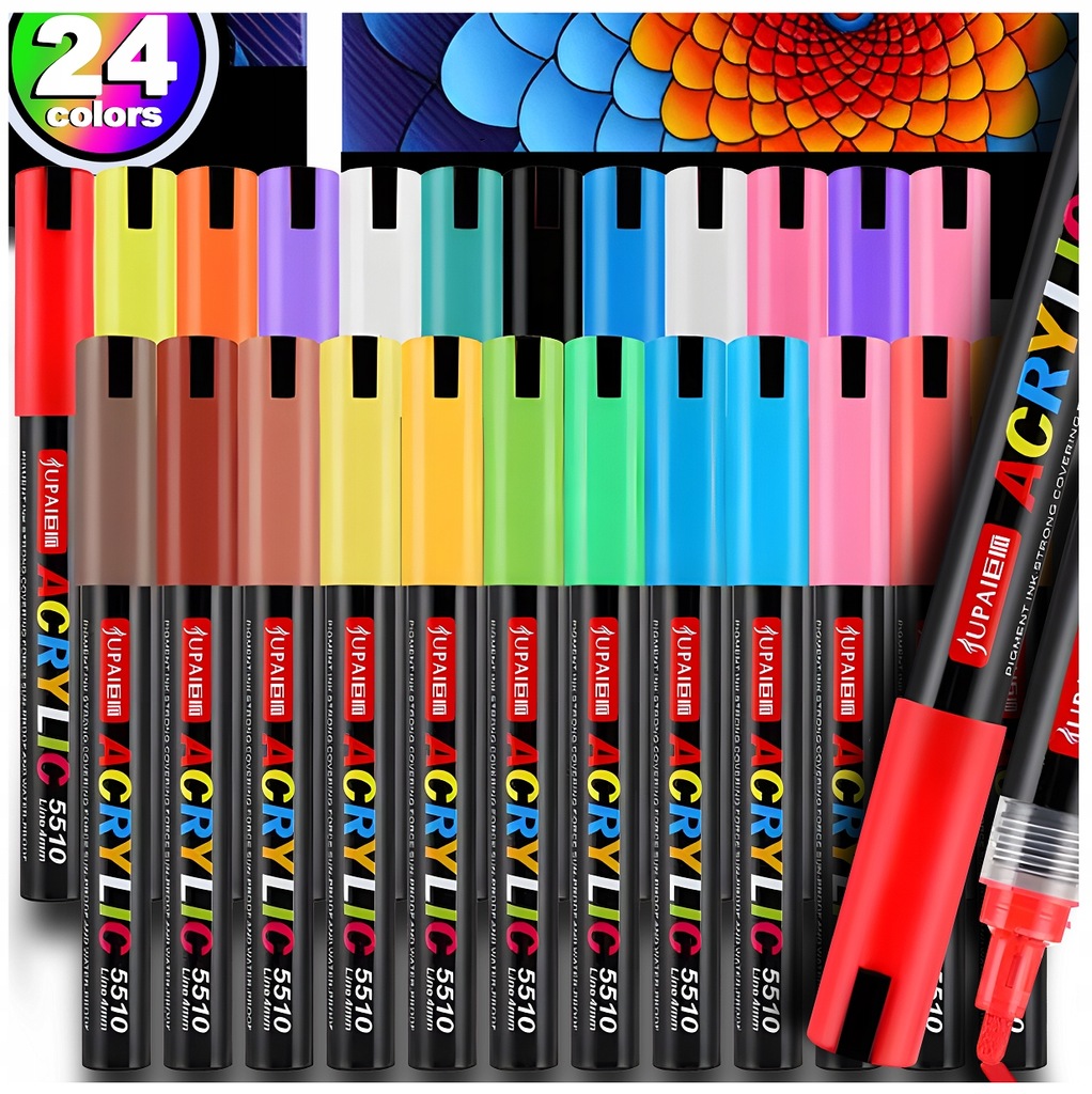 MARKERY AKRYLOWE ZESTAW 36 SZTUK Pisaki Flama