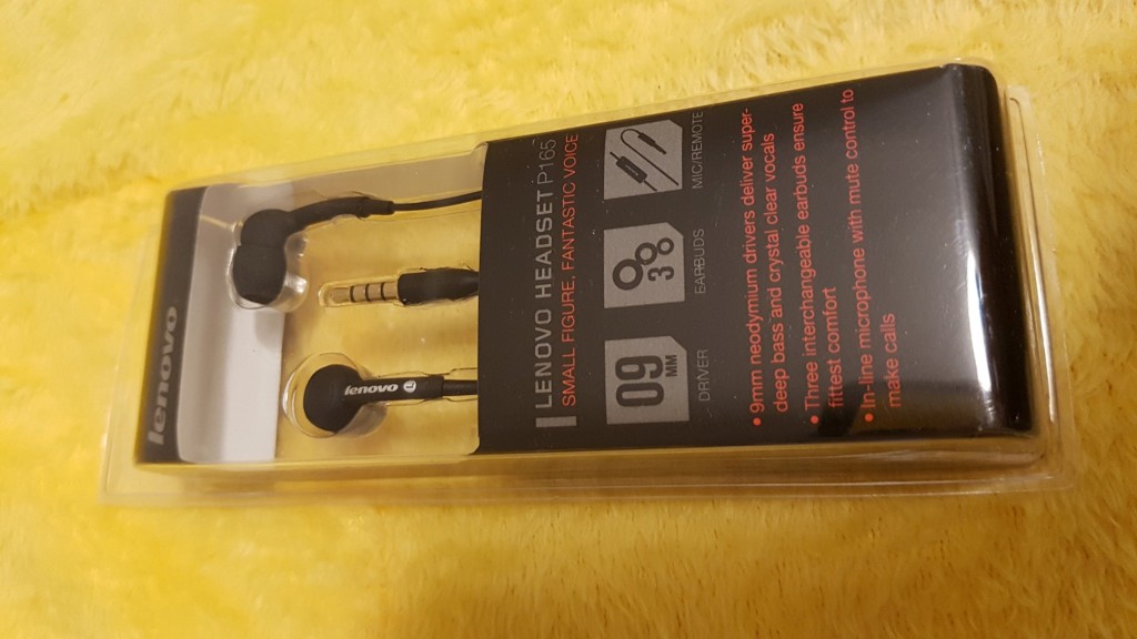 NOWE Słuchawki douszne Lenovo P165 z mikrofonem