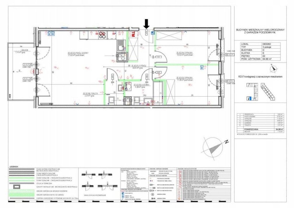 Mieszkanie Pruszków, pruszkowski, 64,88 m²