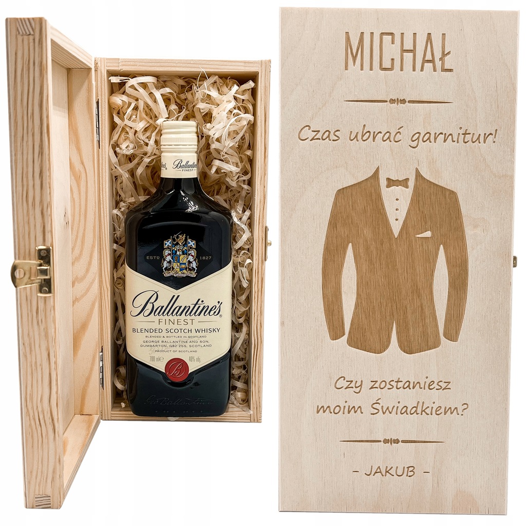 PROŚBA O ŚWIADKOWANIE PREZENT DLA ŚWIADKA DREWNIANA SKRZYNECZKA NA ALKOHOL