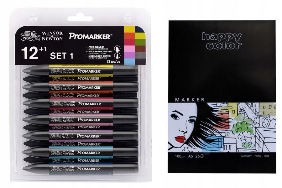 PROMARKER 12 +1 BLENDER SET ZESTAWY WYBÓR + BLOK 7082114253
