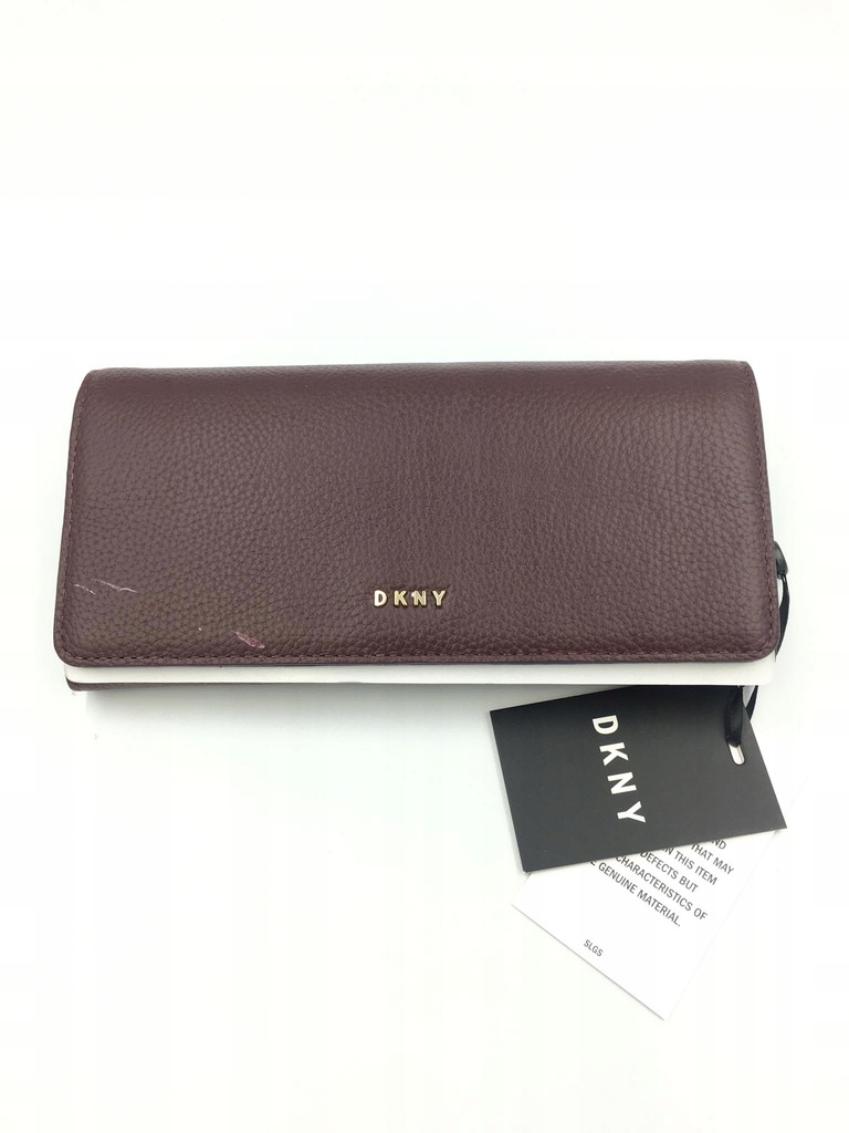 m148 DKNY portfel bordowy damski duży elegancki